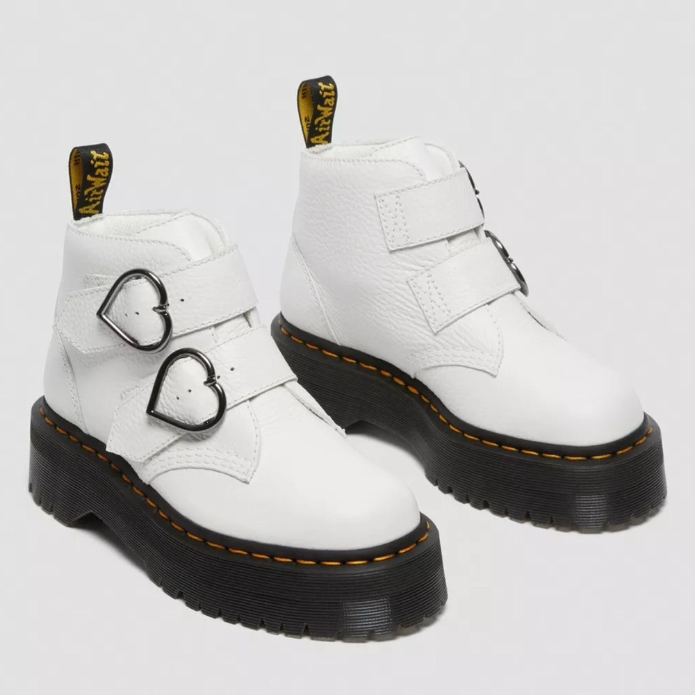 Dr. Martens Devon Heart Leather Platform Boots - Picture 4 of 15